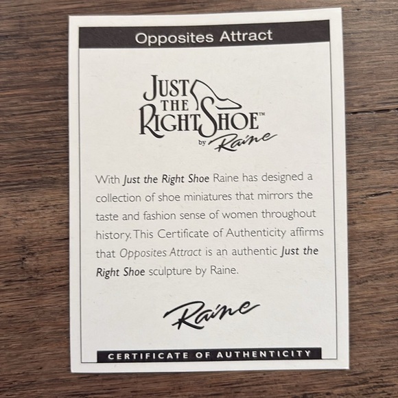 Just the Right Shoe by Raine - “Opposites Attract”.  Item no 25390 - Picture 3 of 9